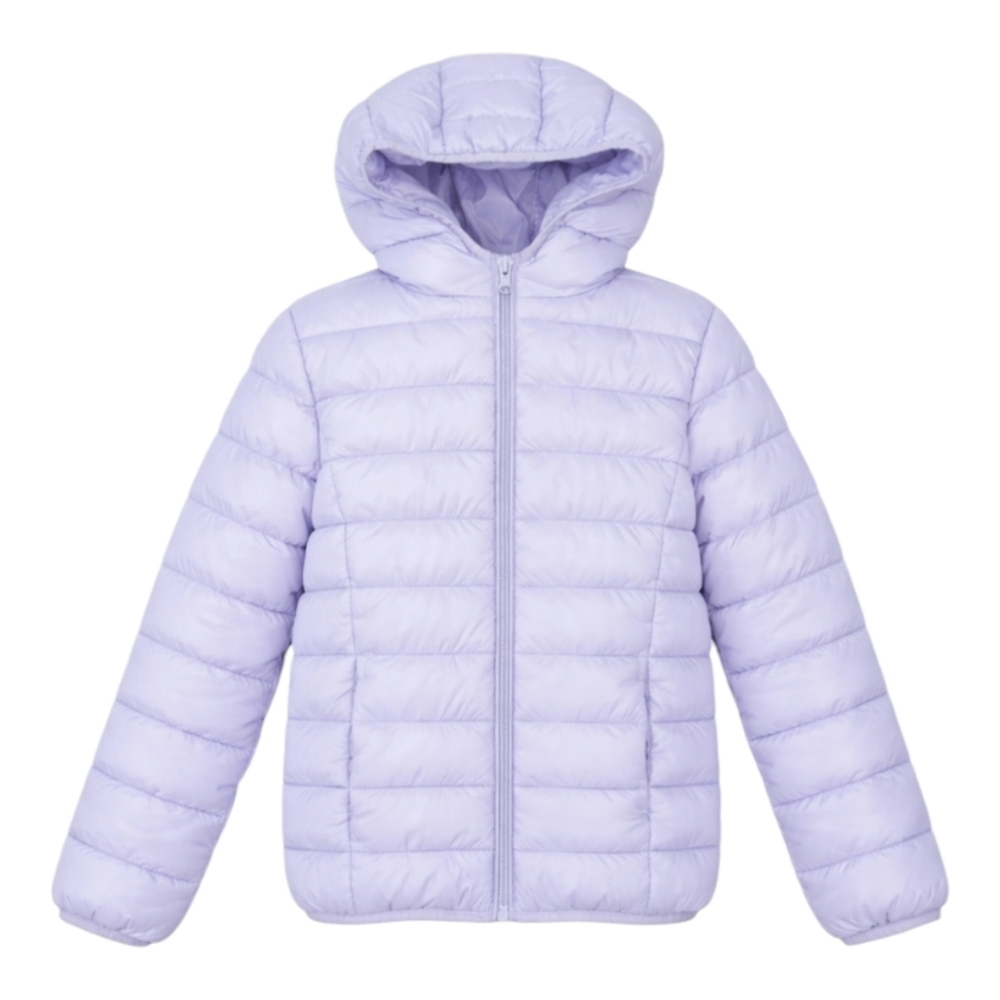 Kiabi Lightweight Puffer Jacket Packable Purple Lavender Kids Girls Size 8